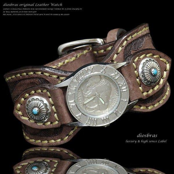 腕時計 メンズ ターコイズ オニキス 時計 レザーブレス ウォッチ