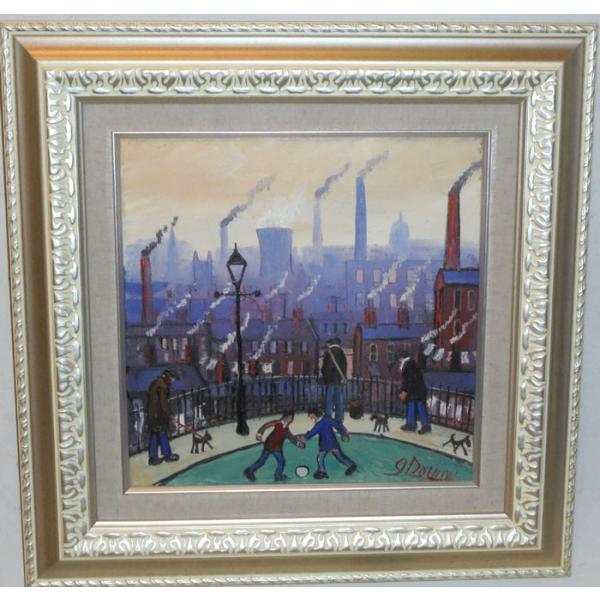 油絵 絵画 ジェームズ（イギリス）  街の風景 インテリア リビング　定価50000円