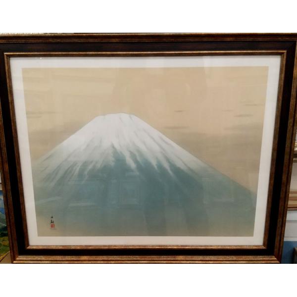 富士山 横山大観 リトグラフ 絵画 「霊峰富士」 海外向けにも 額 富士山 横山大観 リトグラフ 絵画 「霊峰富士」 海外向けにも 額