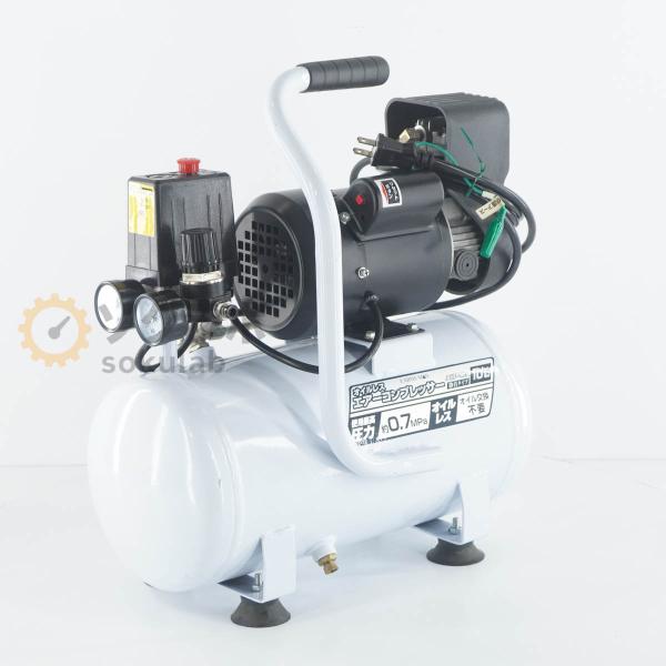 [PG]USED 8日保証 EARTH MAN ACP-10AA ACP-10A 10L 50/60Hz アースマン オイルレス エアーコンプレッサー Air Compressor [08591-0001]