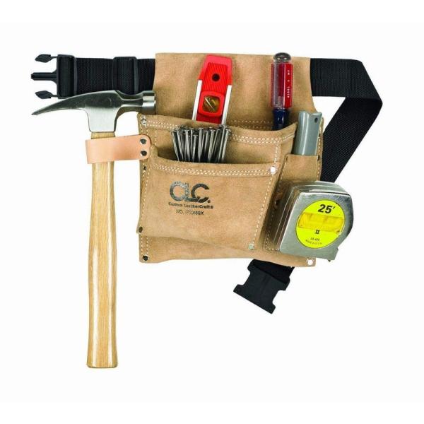 プロ用 大工職人 腰袋 腰みの 腰道具入れ 皮 スエード 3ポケット シーエルシー CLC(Custom Leather Craft) IPK489X 品番：V264894