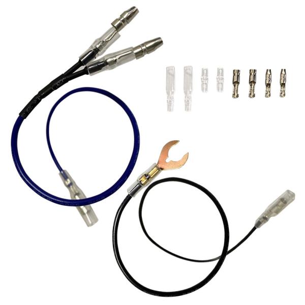 バイクウインカーのLED化の際に発生することのあるハザード現象等の対策に使用していただけます。ギボシ端子、クワ型端子、整流ダイオード接続済みですので簡単に接続可能です。付属のギボシ端子、絶縁スリーブはバイク側の配線加工にも便利です。右ウイン...