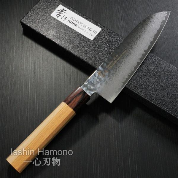 包丁 三徳 和式三徳 33層槌目ダマスカス V金10号 ステンレス 和包丁 堺孝行 日本製 170mm