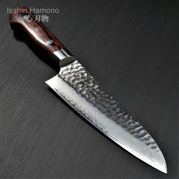 包丁 牛刀 180mm 33層ダマスカス V金10号 ステンレス 槌目 堺孝行 日本製 鋭い切れ味永続き プロ
