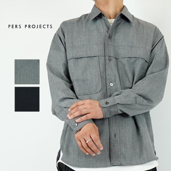 アンドリューロングスリーブシャツソリッド　パースプロジェクト　PERS PROJECTS　ANDRWEW L/S SHIRTS solid