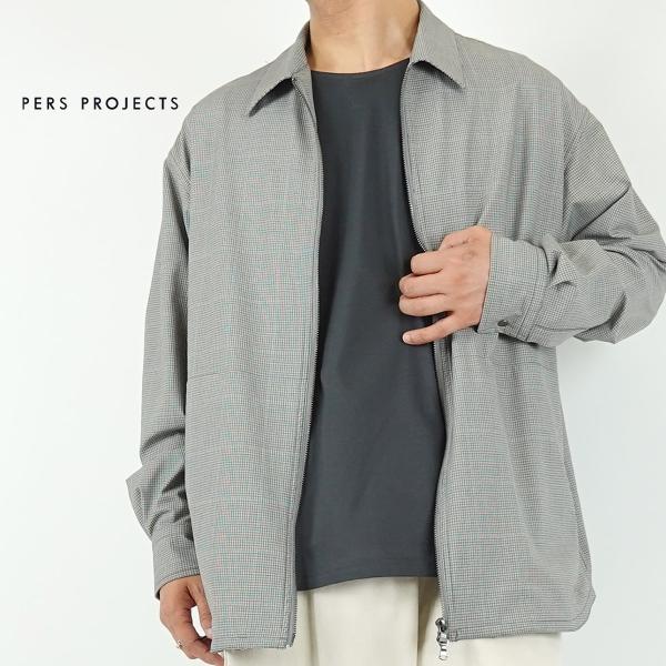 リライアブルジップシャケットチェック　パースプロジェクト　PERS PROJECTS　RELIABLE ZIP SHIRCKET CHECK