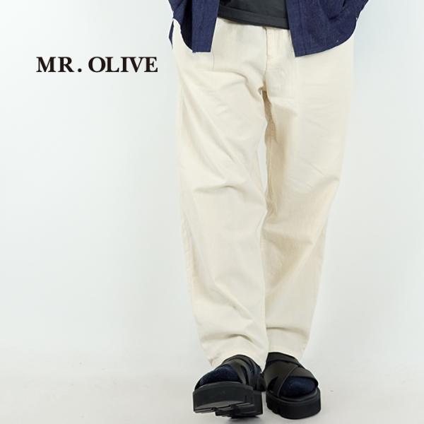 ミスターオリーブ　リンスウオッシュ６オンスデニムテーパードイージーパンツ　MR.OLIVE　RINSE WASH 6oz SUPER LIGHT DENIM DRAWSTRING TAPERED PANTS