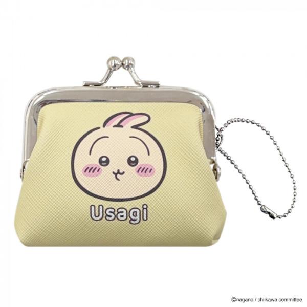 1月20日入荷分予約受付中 ちいかわ ミニがま口 コインケース うさぎ イエロー 小銭入れ ポーチ 小物入れ キーホルダー ボールチェーン付き