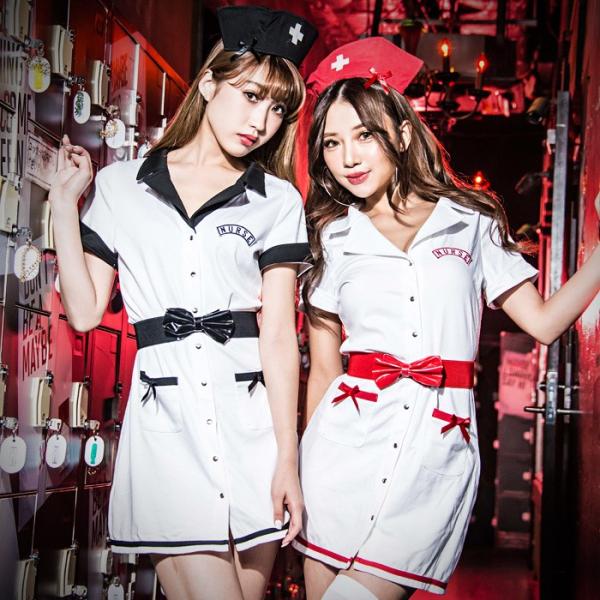 コスプレ ナースcostume(コスチューム)リボンナース 3点セット（ワンピース・キャップ・ベルト）レディース 衣装 仮装 イベント かわいい