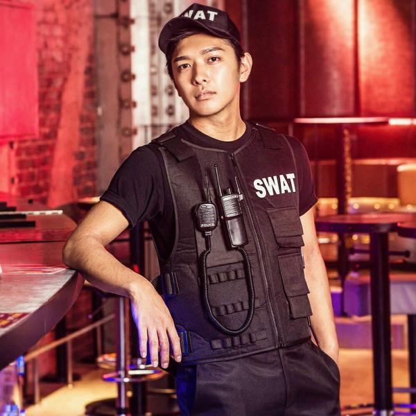 costume(コスチューム)メンズ SWAT(スワット) 5点セット/全1色(イベント クラブ　コスチューム コスプレ 男性 ポリス ミリタリー 軍隊 本格 男 2023)