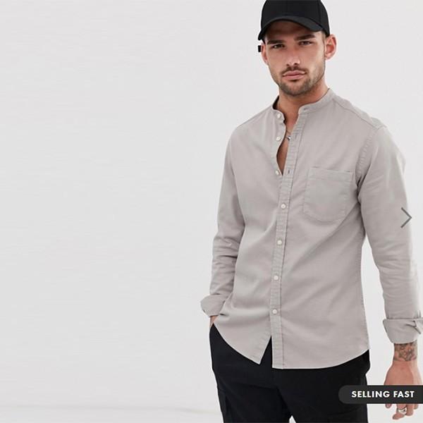 Asos メンズ トップス 長袖 グレーシャツ シャツ ブラウス フィットサイズ 代 30代 40代 ファッション コーディネート小さいサイズから大きいサイズまで As セレクトショップdiva 通販 Yahoo ショッピング