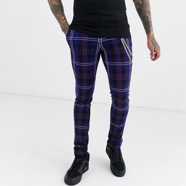 Asos エイソス Asos メンズ スキニーパンツ スマートパンツ スキニー スキニーフィット スーパースキニー チェック チェーン ボトム パンツ ズボン 大きいサイズ As セレクトショップdiva 通販 Yahoo ショッピング