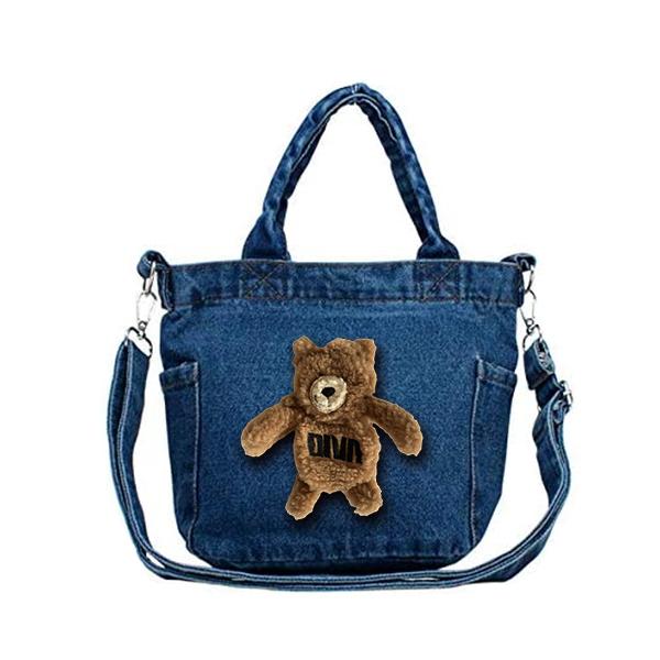 くま クマ デニムバッグ テディベア 名前入れ 名入れ デニム