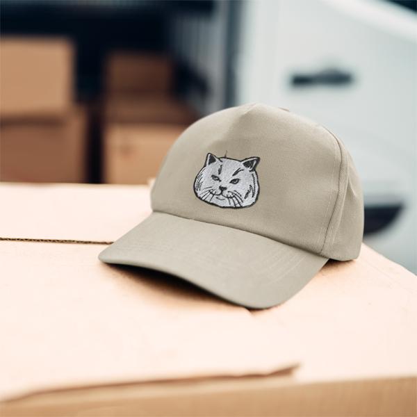 キャップ cap 刺繍 ネコ 帽子 カーキ ベージュ ブラック ホワイト 猫