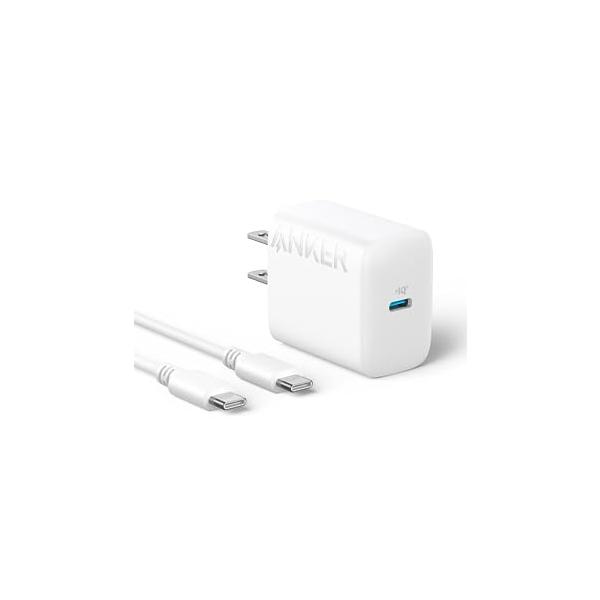 Anker Charger (20W) with USB-C &amp; USB-C ケーブル (USB PD 充電器 20W USB-C 超小型急速充電器) PSE技術基準適合/PowerIQ 3.0 (Gen2)搭載  iPhone 15 iPad