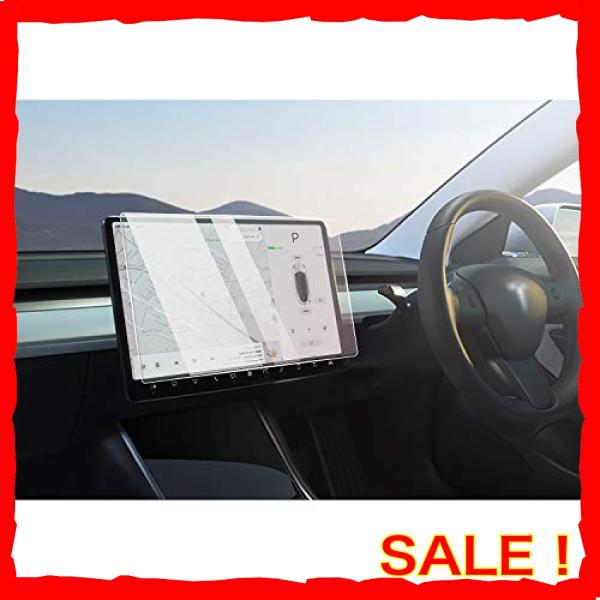人気アイテム【CDEFG】 テスラ モデル3 （TESLA Model3） 液晶保護フィルム 日本旭硝子製 強化ガラス 高感度タッチ 自己吸着タイ