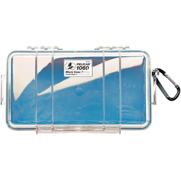 Pelican Micro Case 1060 with Lanyard, Blue, Waterproof, and Crushproof Protective Case,2.5x9.75x6.6