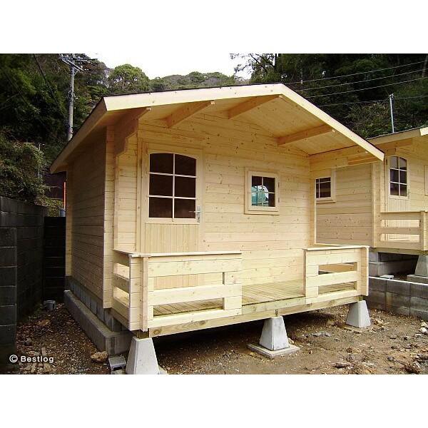 ご自宅のお庭や別荘地に建てる木製の離れ 倉庫として 5 8畳サイズ ２畳分のデッキ付 セルフビルドミニログハウスキット ハイド6 Buyee Buyee 日本の通販商品 オークションの代理入札 代理購入