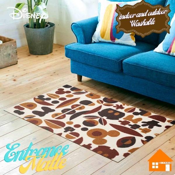 ディズニー 玄関マット ミッキー ミニー モチーフ ブラウン 75cm 1cm 屋外 室内 Bk Diy内装店 通販 Yahoo ショッピング