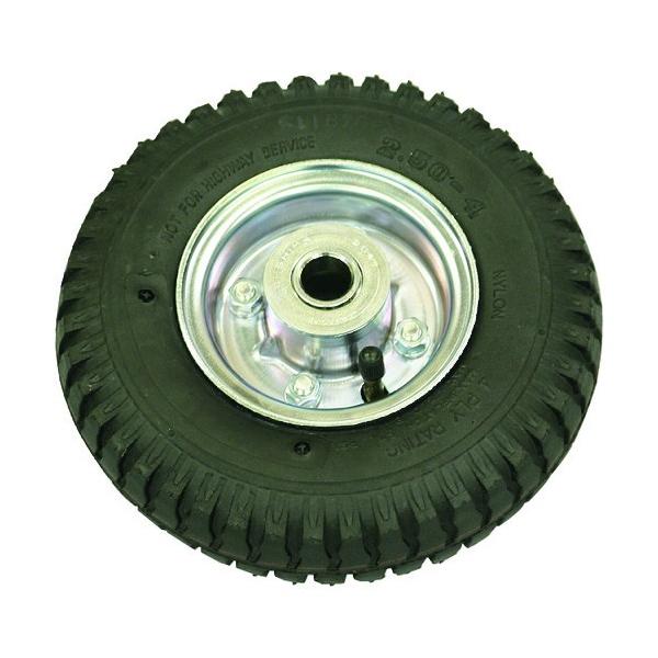 ■仕様 キャリーボーイエアータイヤの取り替え用車輪  ■注意点 取り替え時には工具（ペンチ等）を使用し割りピンを外してから取り替えて下さい。   【入数】 1点 180550