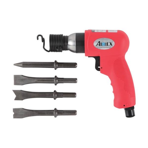 ●特徴: ●ハンマービットを入れ替えてコンクリートの小はつり、タイル?塗装の剥離に ●ハンマービットが回転せず的確に、はつれます ●樹脂ボディで軽量 ●フラットチゼル幅20mm ●最高圧力(Mpa):0.6 ●空気消費量(L/分):170 ...