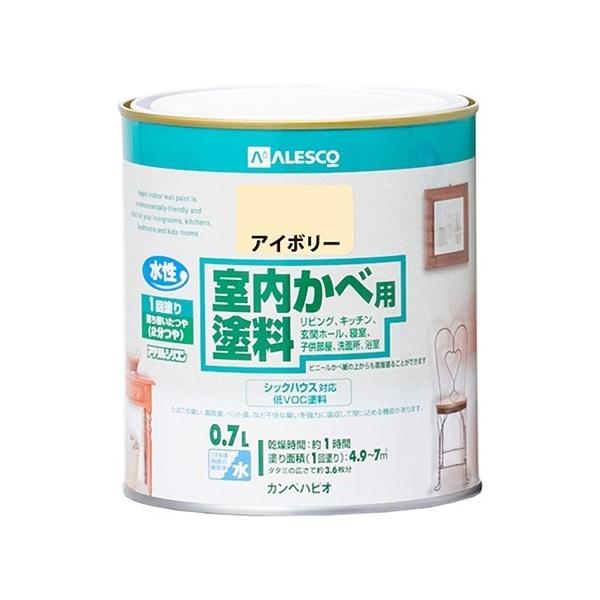 他サイト： カンペハピオ 室内かべ用塗料（2分つや） 室内壁用水性塗料 壁紙にも使える アイボリー 119×121 00317650071007 1缶の商品画像