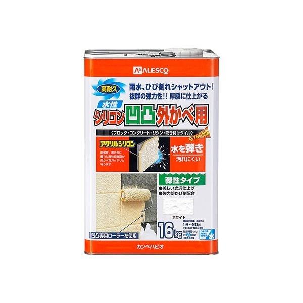 他サイト： カンペハピオ 水性シリコン凹凸外かべ用（つやあり） 水性屋外壁用塗料 ホワイト 238×238×350 00437654013160 1缶の商品画像