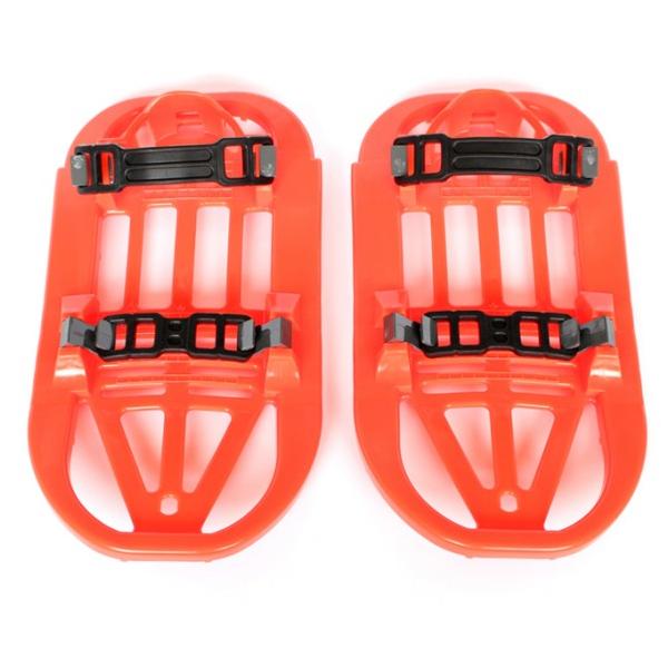 ●軽いプラスティック製のカンジキです。 ●材質:本体/ポリエチレン、バンド/エラストマー、フック/ポリカーボネイト ●サイズ:(長径)360×(短径)190mm ●重量:560g ●色:レッド ●MADE IN JAPAN  【入数】 1個