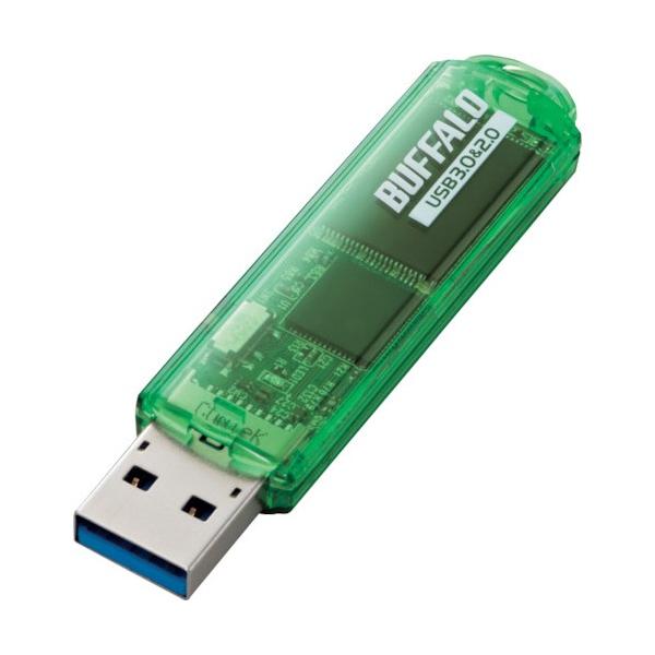 バッファロー USB3.0対応 USBメモリー スタンダードモデル 64GB グリーン RUF3-C64GA-GR 1個