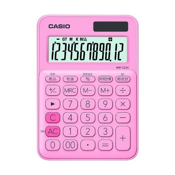カシオ計算機 カラフルミニジャスト電卓 ベールピンク MW-C20C-PK-N