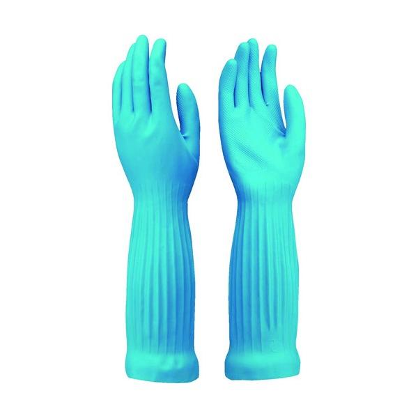 他サイト： ダンロップ 天然ゴム・合成ゴム手袋デジハンドCRコートロング グリーン L 8102の商品画像