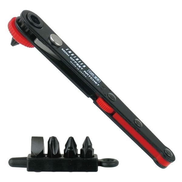 エンジニア オフセットラチェットセット(薄型) レッドxブラック DR-55 1点