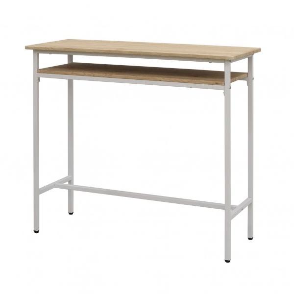 ●木目とスチールの組み合わせがスタイリッシュなカウンターテーブル。 ●ナチュラルなインテリアにも、北欧風なインテリアにも、色々なインテリアに馴染むテイストです。 ●幅100cm、奥行40cmのコンパクトなサイズ。 リビングの壁際につけて設置...