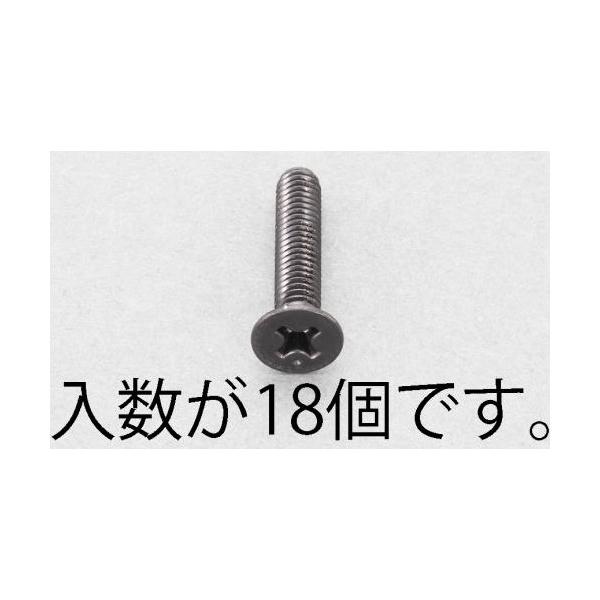 ●材質…ステンレス(SSブラックメッキ) ●並目ねじ ●全ねじ ●(＋)皿頭 ●サイズ…M4×10 ●入数…18   【入数】 1 EA949TF410