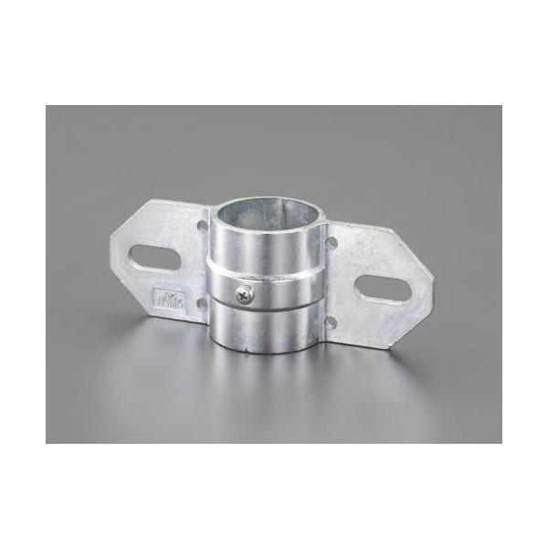 ●材質…亜鉛合金 ●電気メッキ(ユニクロ)仕上げ ●適用パイプ…48.6mm ●サイズ(mm)(W×D×H)…169×60×60 ●標準ビスサイズ…M5×8mm(SUS) ●両締ボルト止金具 ●角度自在W方向タイプ   【サイズ】 48.6...