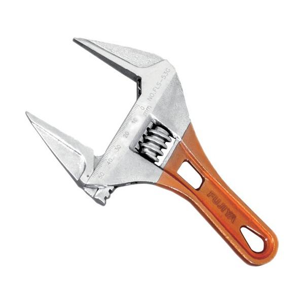 軽量・薄型タイプかつワイドな開口です。 狭い場所でさまざまなサイズのボルトを回すのに最適です。 ボルトやナットの角を傷つけにくい独自形状です。 目盛付です。 すべりにくいグリップ付タイプです。 軽量・薄型タイプかつワイドな開口により、狭い場...