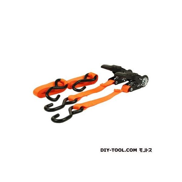 ラチェットバックル式でしっかりと確実な荷締作業ができます。 荷物運搬時、荷崩れ防止・転倒防止の結束・固定。 ベルトが短いので距離の短い張り固定に最適です。 ハンドル操作時に手の当たりが優しいラバー素材付きハンドルを採用しています。 ●ベルト...