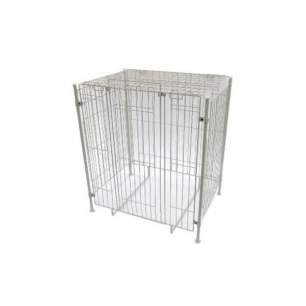 グリーンライフ 屋根付ストーブガード ホワイト 幅74.5奥行52高さ86.2