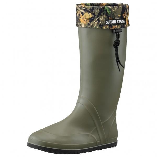 グリーンクロス レインブーツ キャプテンスタッグ CS-05 オリーブ L 6300070294 1足