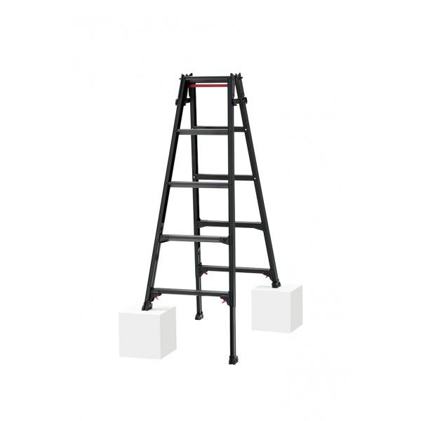 他サイト： ※法人専用品※長谷川工業 脚部伸縮兼用脚立(BLACK LABEL) 天板高さ:1.31〜1.63(m) RYZB-15a 1台の商品画像