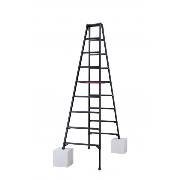※法人専用品※長谷川工業 脚部伸縮専用脚立(BLACK LABEL) 9段 RYZB-27a 1台