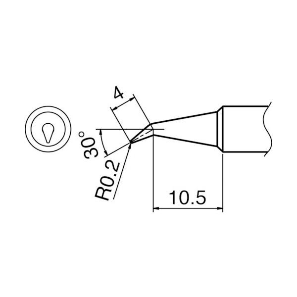 他サイト： 白光 こて先０．２ＢＲ型 T18-BR02の商品画像