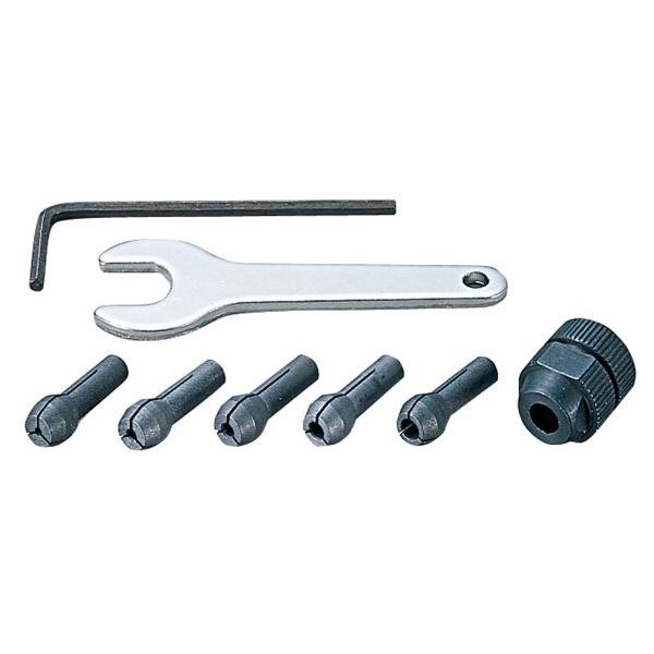 商品画像はイメージ画像です。実際とは異なる場合がございます。 K-21に装着することでチャックを含む芯ブレを0.04mmに抑えることができます。 適用ドリル:1/1.5/2/2.4/3mmφ(コレットはそれぞれ専用になります。 ) 適合機種...