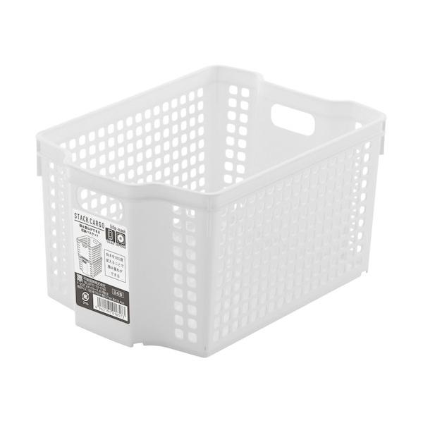 プラスチック 収納カゴ 積み重ねられるプラスチック収納かご。 背の高いものが入れやすい深型。 材質:ポリプロピレン   【サイズ】 幅27.7×奥行38.4×高さ12.5cm 【カラー】 ホワイト 【入数】 1個 F2525