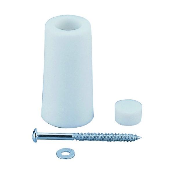 色移りしにくいエラストマー樹脂タイプです。 用途 ドアやドアノブの当たり止めに。 取付方法:ビス止め ビスの長さ40mm 形状:台形 セット内容 ビス・キャップ   【サイズ】 50×26mm 【カラー】 白 【入数】 1点 GD522