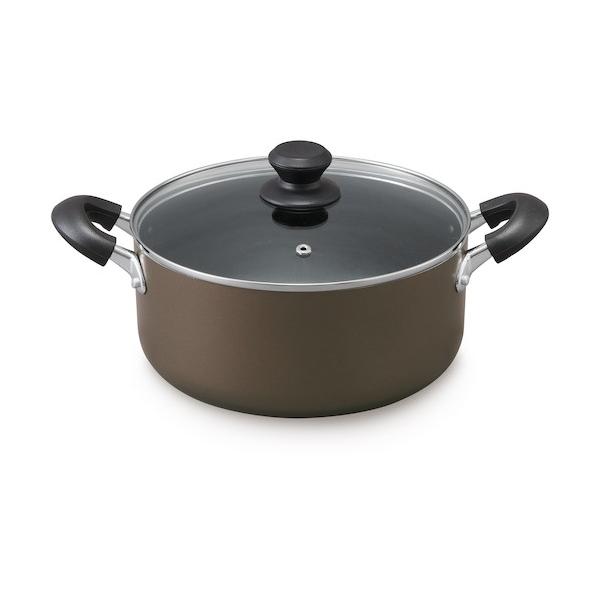 他サイト： アイリスオーヤマ ダイヤモンドコート 両手なべ24cm ブラウン DIS-P24の商品画像
