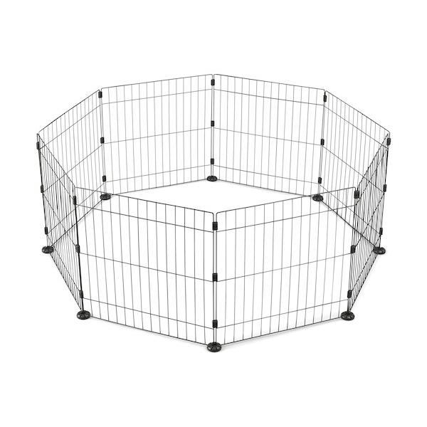 ■特徴 室内用の8角形タイプのワイヤーサークルです。 インテリアに馴染む、ブラウンカラーです。 キズ防止固定パーツ8個付きです。 ■材質 パネル:スチール（エポキシ粉体塗装）、ジョイント:ポリプロピレン、台座:ABS樹脂、エラストマー   ...
