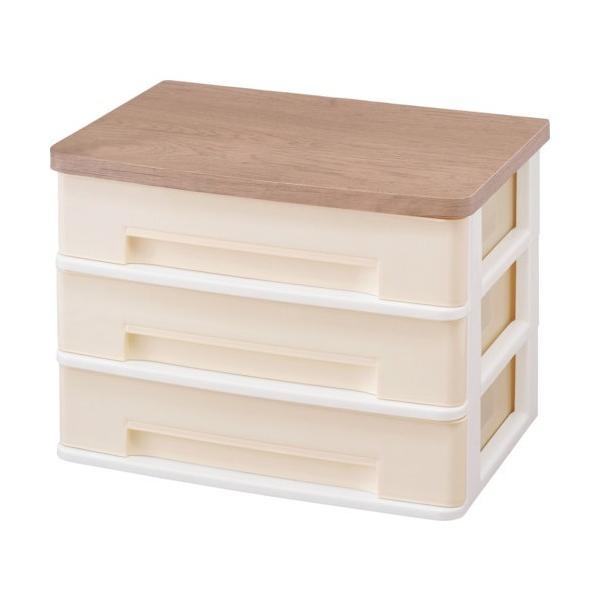 ■特長 オフィスや家庭のインテリアにも良く合う木天板付きのデスクチェストです。  浅型3段ワイドタイプです。  フレームが着脱式なので、引出しの段数を組替えることができます（高さ最大59cmまで）。  ■用途 書類などの収納に。  ■仕様 ...