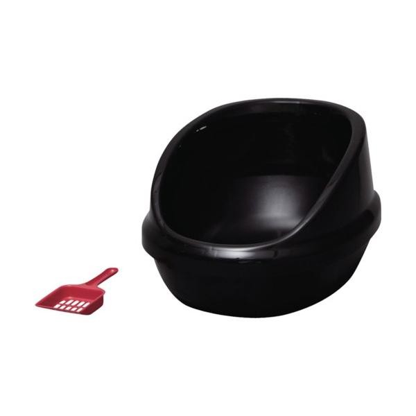 他サイト： アイリスオーヤマ ネコのトイレハーフカバー くろ 394 x 500 x 270 mm P-NE-500-Hの商品画像