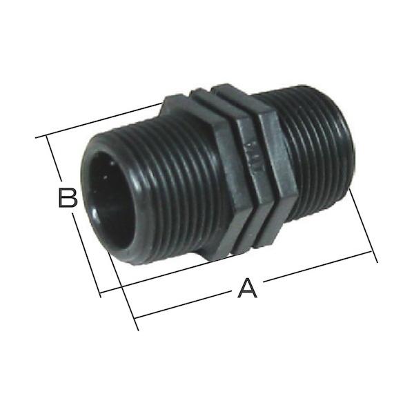 岩崎製作所 樹脂(PP)製 六角ニップル 49NIP15P